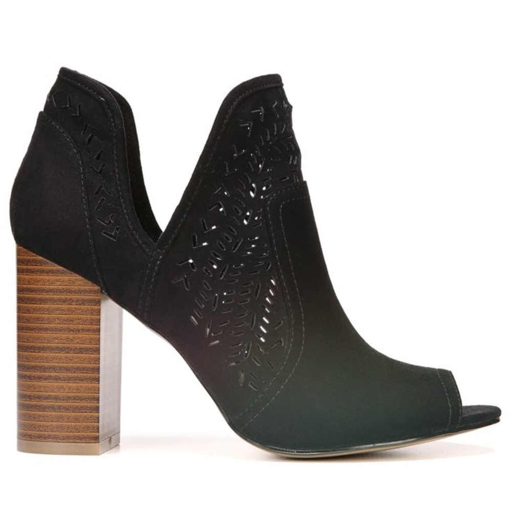 FERGALICIOUS | Black Cutout Heeled Boots | Size 8